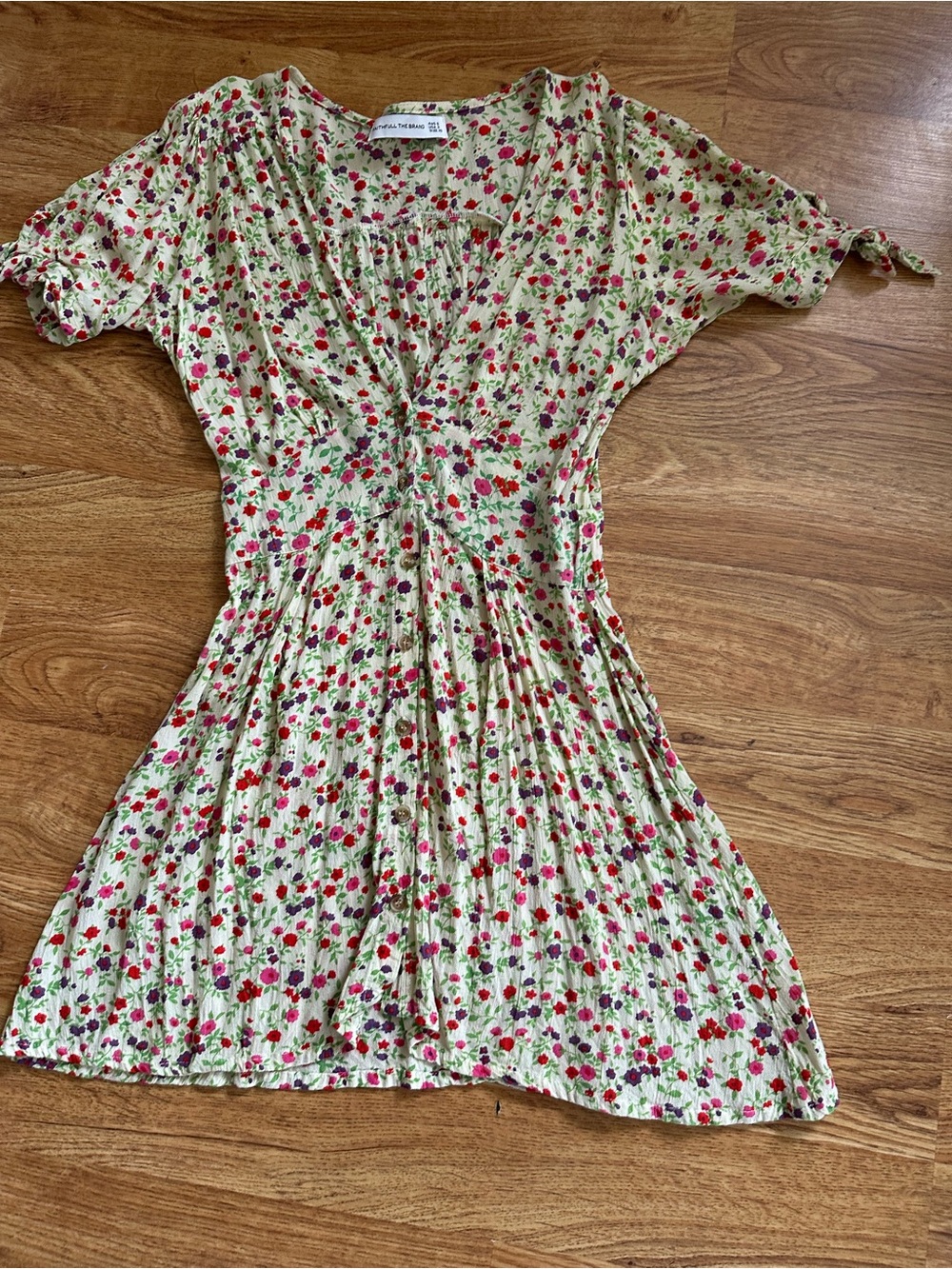 Faithfull the Brand Floral Mini Dress XXS Button Down
